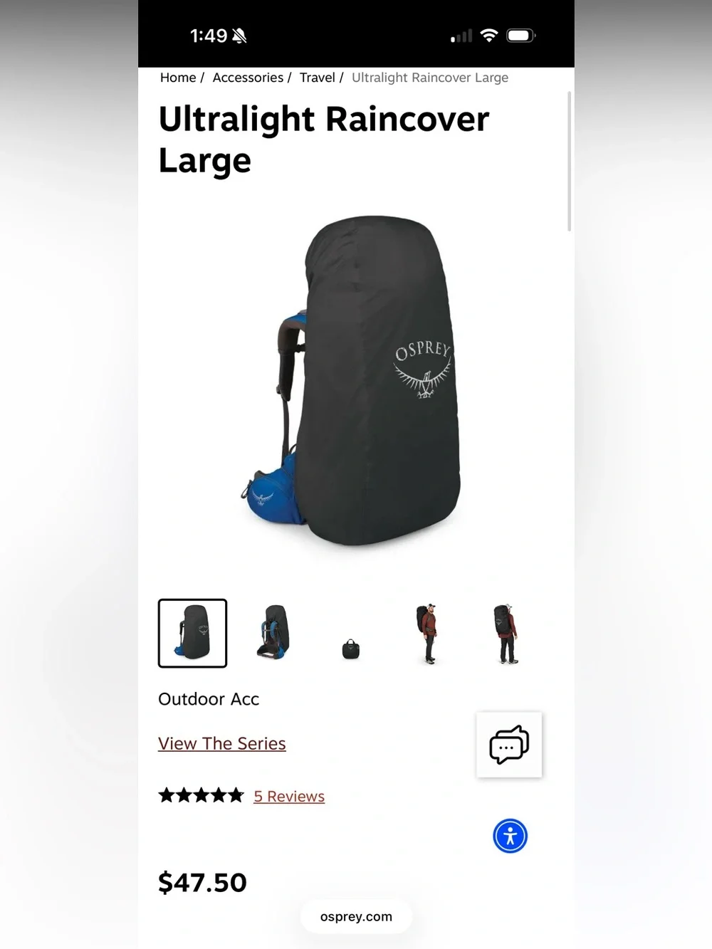 Osprey Ultralight Raincover - Large - Green